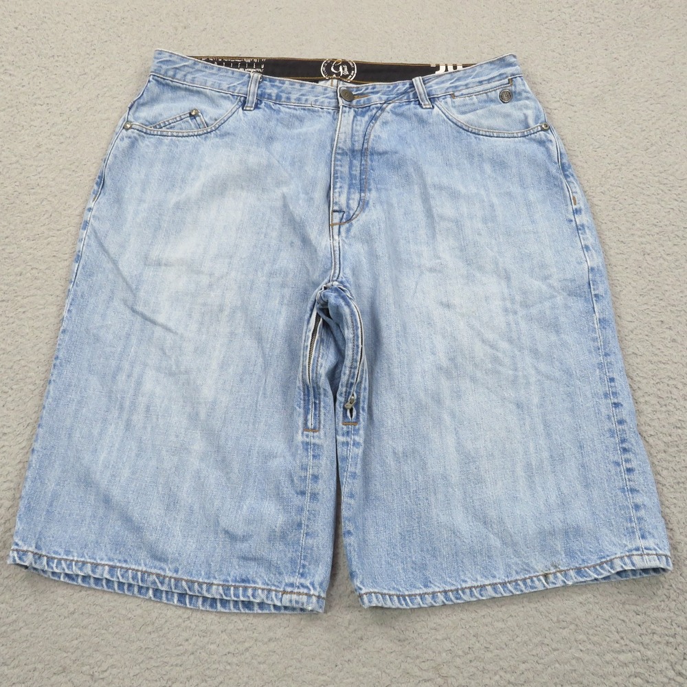 VTG G-Unit Jean Shorts 38 Mens Y2K Blue Loose Baggy 50 Cent Zipper Denim 2000s